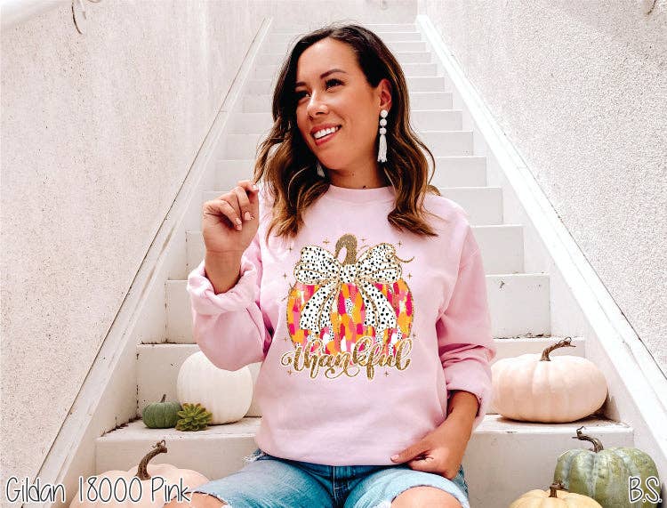 Bama Screens - Wholesale Sublimation Transfer - Thankful Faux Glitter Pumpkin #BS74821