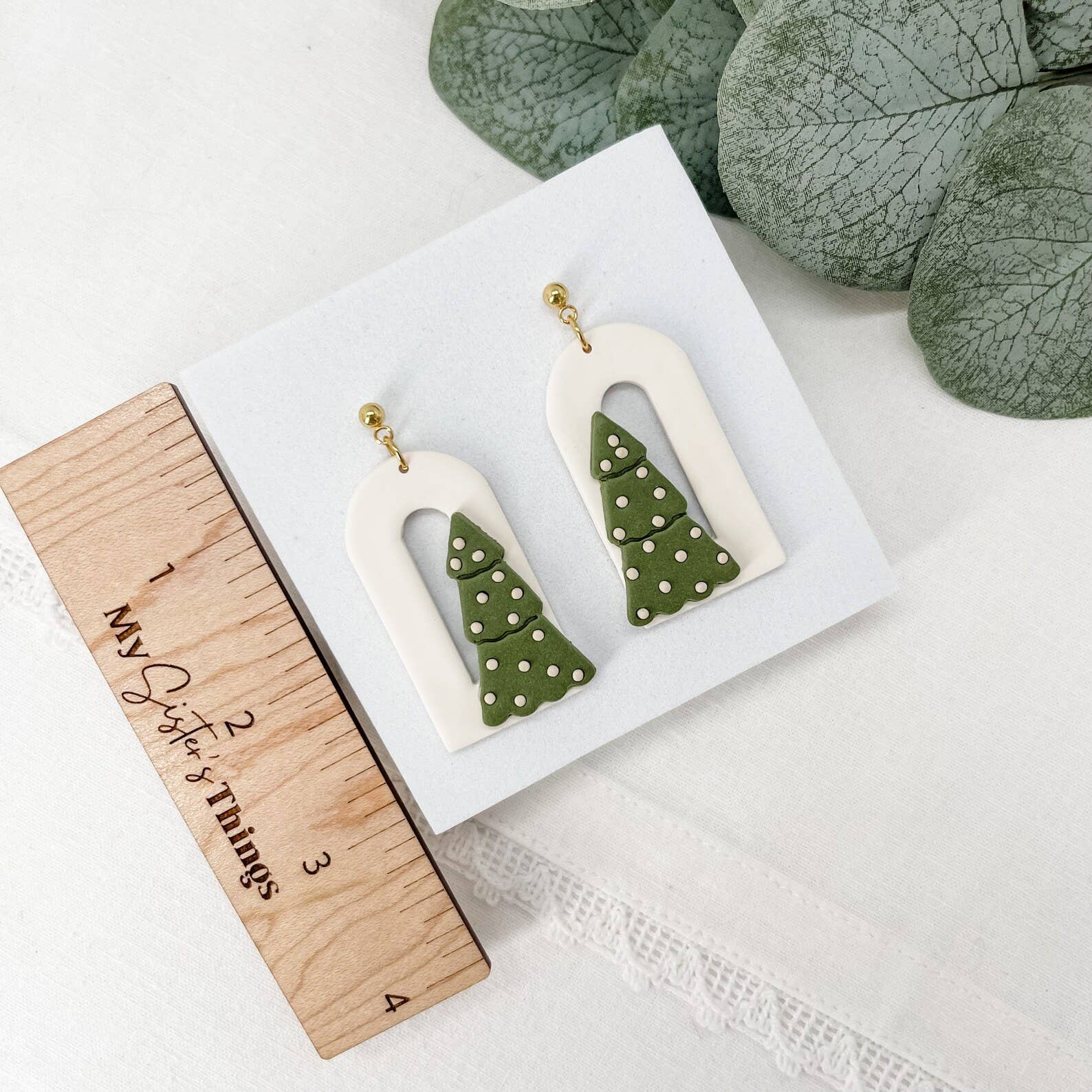 My Sister’s Things - Wholesale Dangle Earrings - Christmas Tree Clay Earrings, Christmas Boho Clay Earrings2