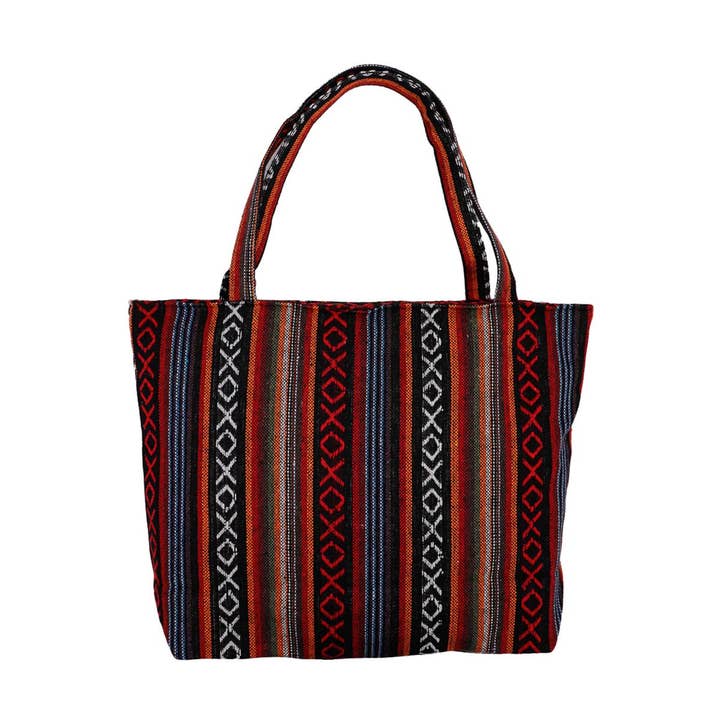 ASSORTED Navajo Baja Tribal Woven Canvas Tote Bag for wholesale on Faire10