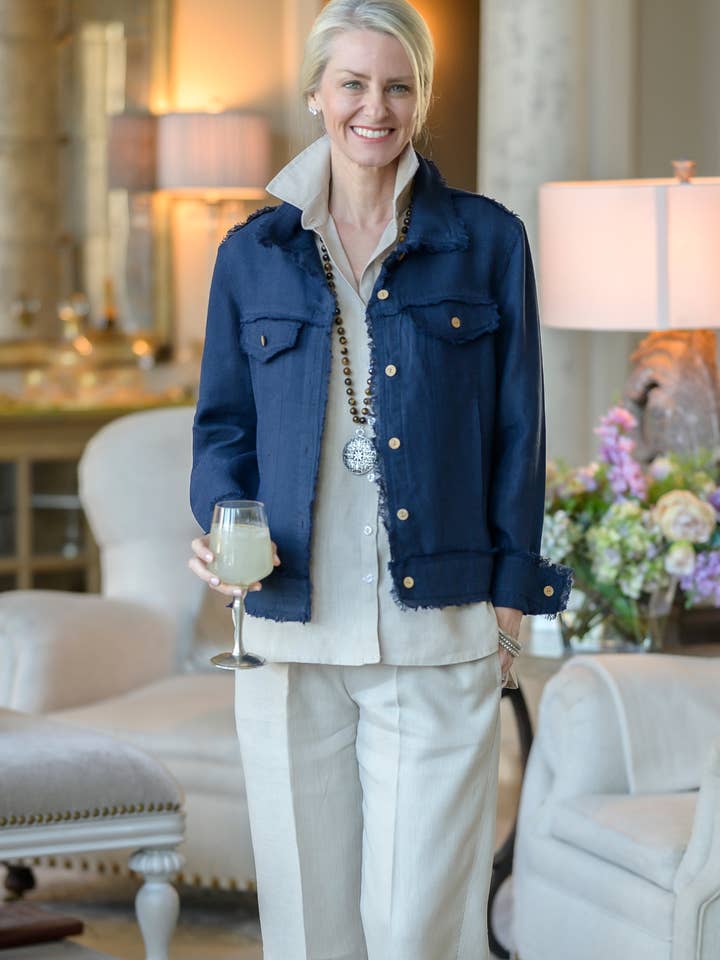 Arte Italica & Crown Linen Designs – wholesale Jacket – Women's – Jessie Linen Jacket - New Color14