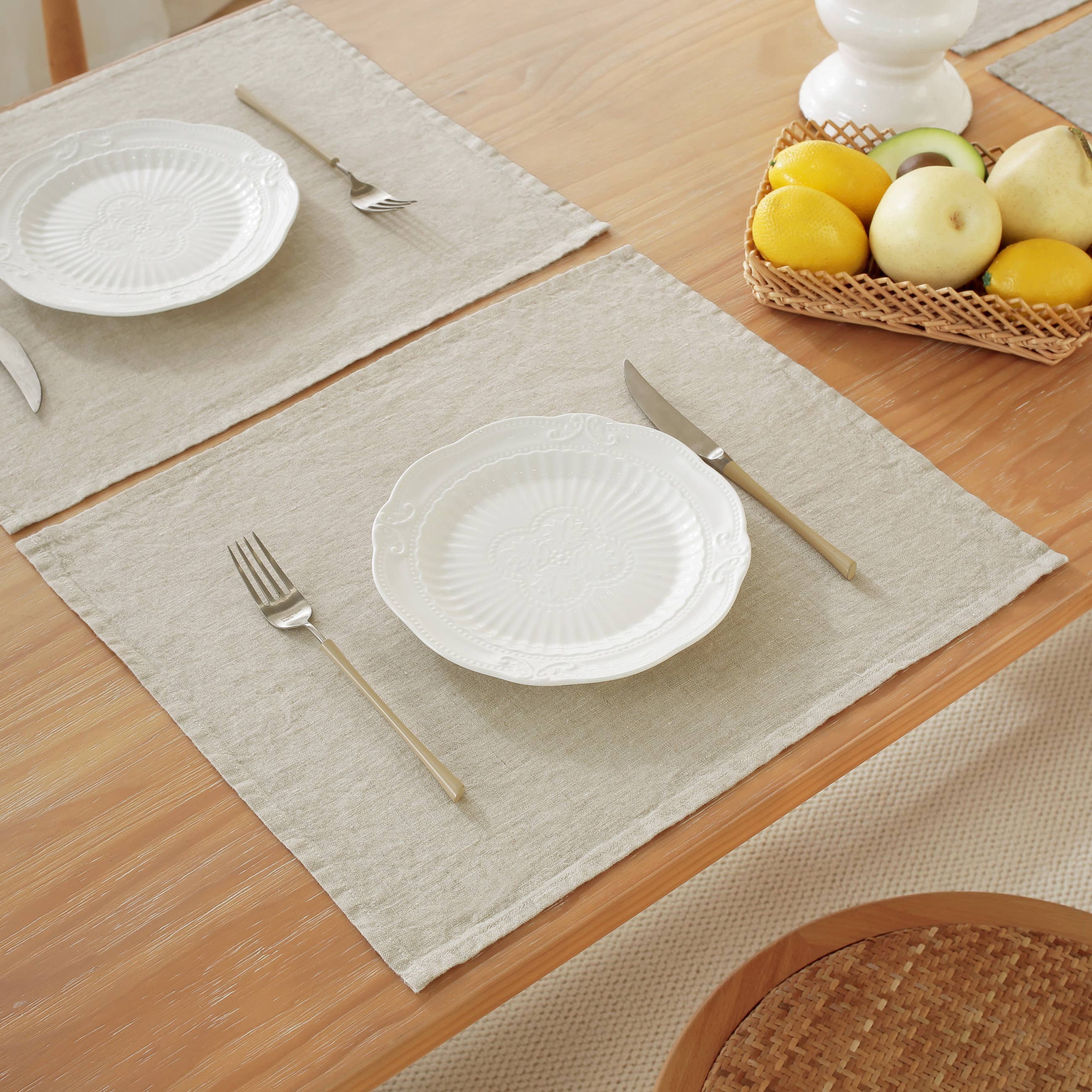 Triton Linen – Individuais por atacado – Conjunto de 4 individuais 100% Linho - 35,5 cm x 45,7 cm - Natural1