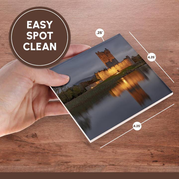 3dRose - Wholesale Coasters - 3dRose, Historic Ross Castle at dusk in Killarney NP, Ireland, Coaster6