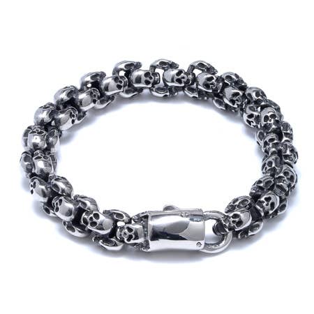 Fat Polished Skull Bracelet for wholesale by Midhaven Ltd - Tribal Steel