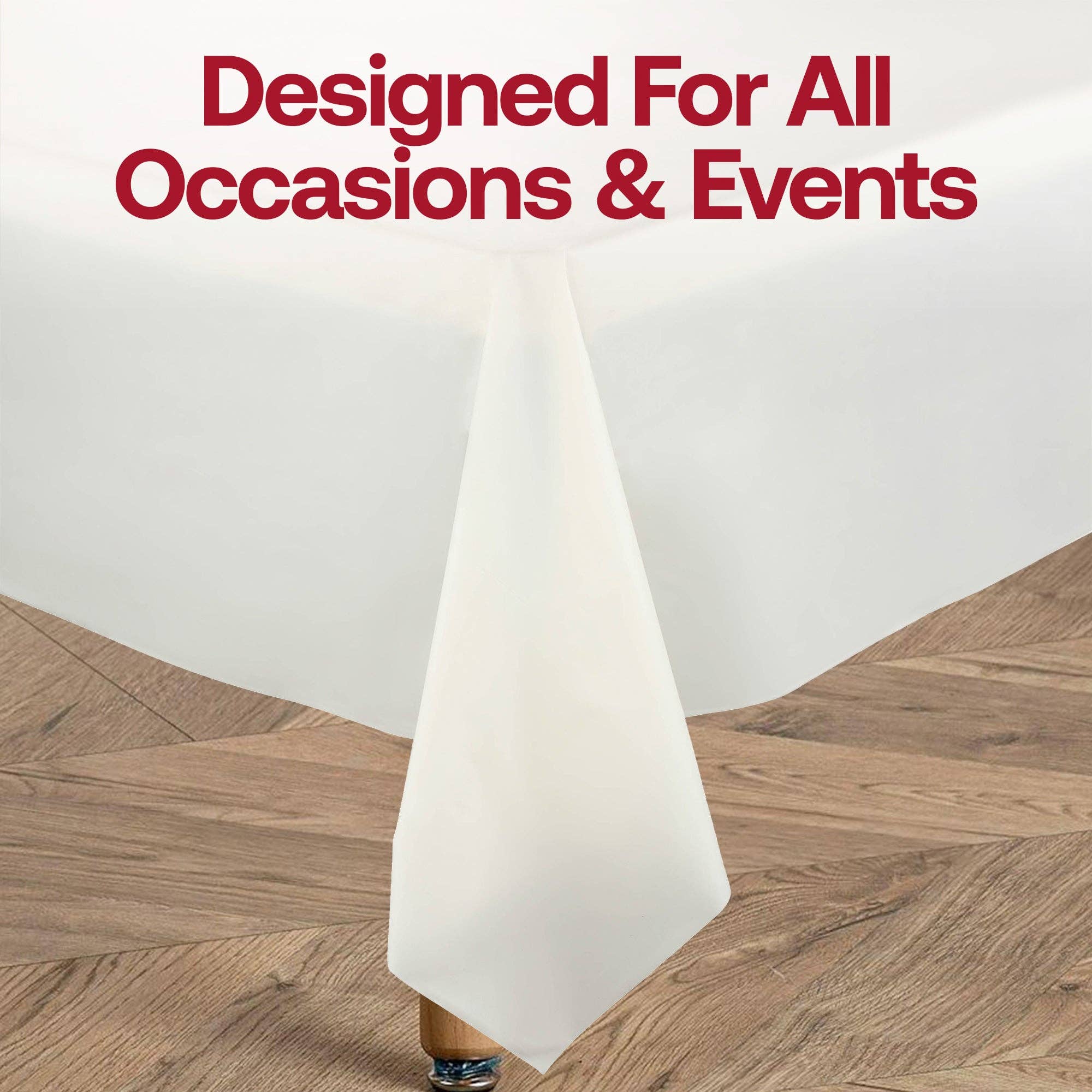 Smarty had a Party - Wholesale Tablecloth - 54" x 108" Ivory Plastic Tablecloths - 96 pcs5