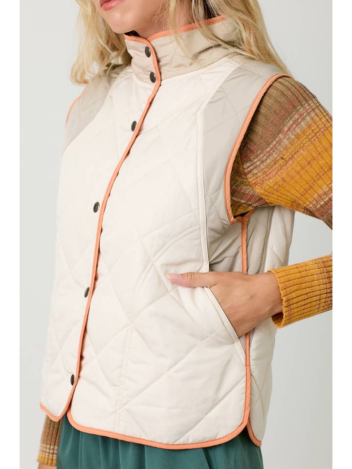 Mystree - Wholesale Outerwear Vest - Women's - 60333 Color Block Padded Vest