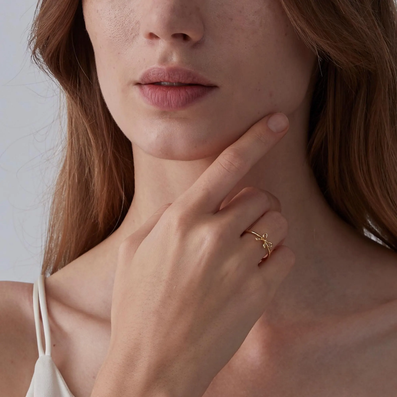 Perimade & Co. LLC - Wholesale Band/Stacked Ring - Bow Tie Bowknot Thin Stacking Ring in 925 Sterling Silver1
