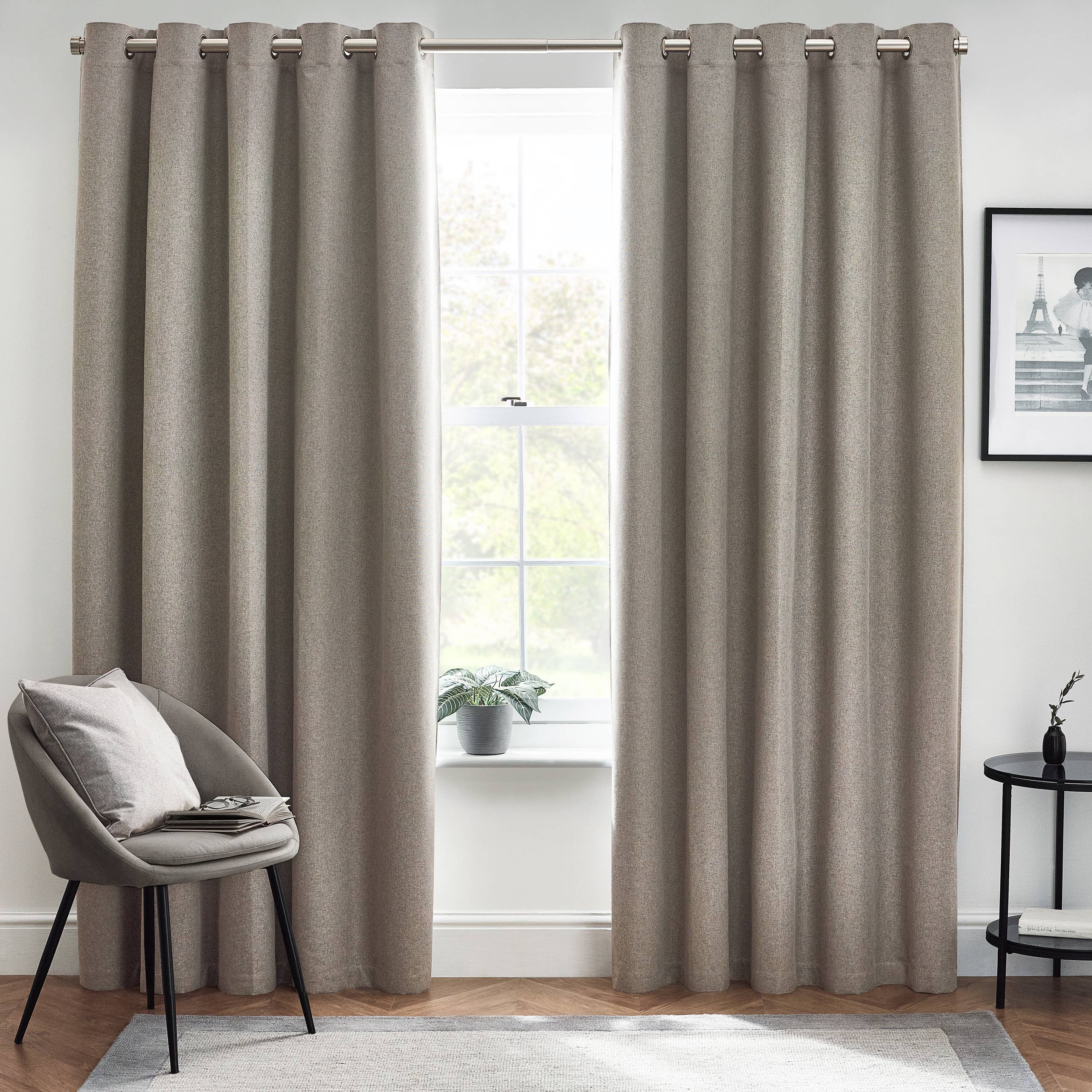 Dawn 100% Blackout Thermal Eyelet Curtains Grey for wholesale on Faire1