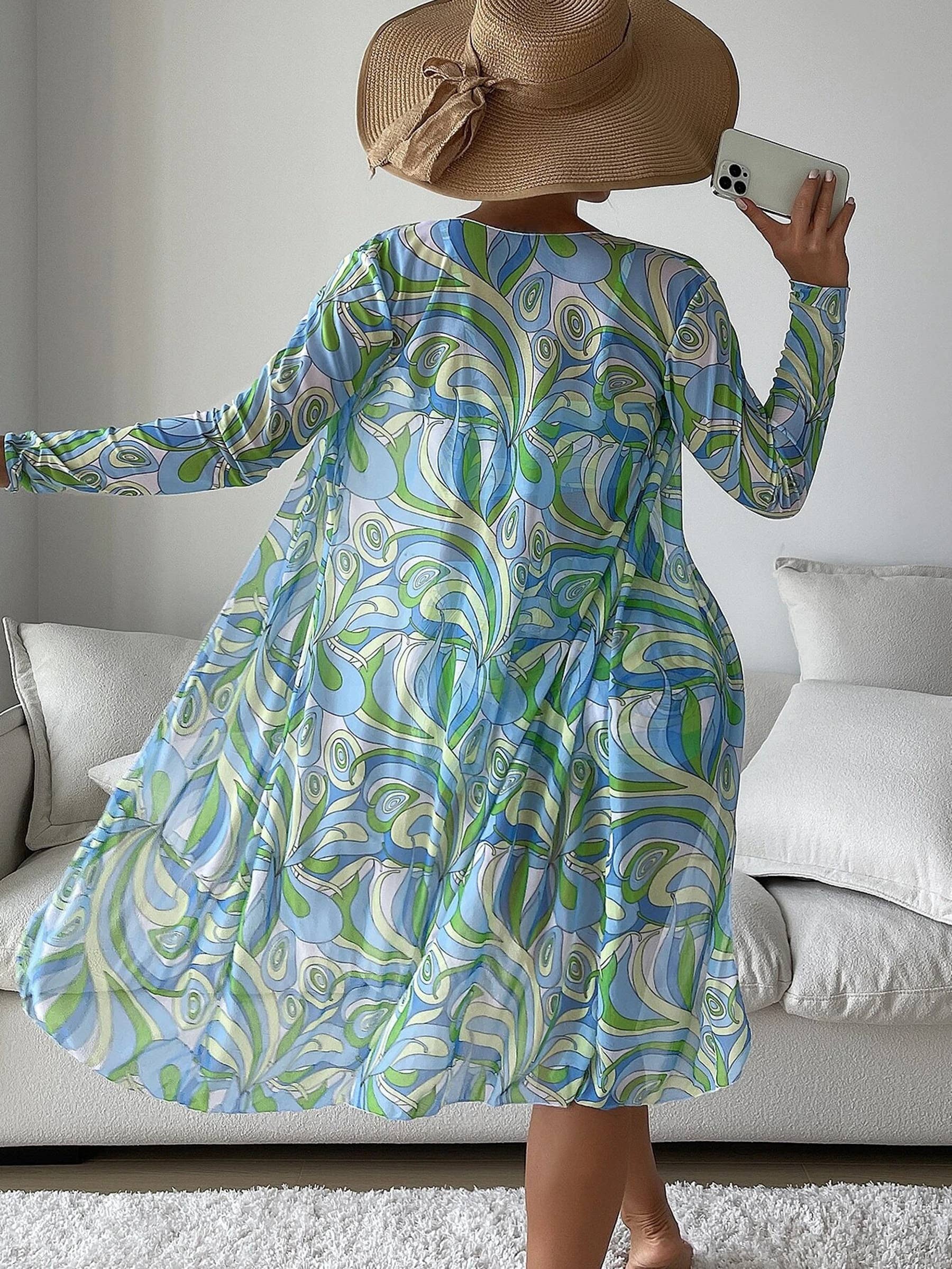 Wholesalesir - Wholesale Swim Cover Up - Women's - Swimsuit Split Three Piece Set High Waisted Long Sleeved Top1