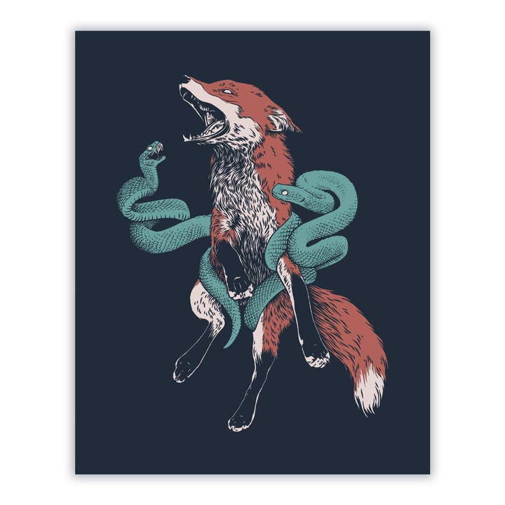 "Fox and Snakes" Art Print for wholesale by Jenn Sneary Art