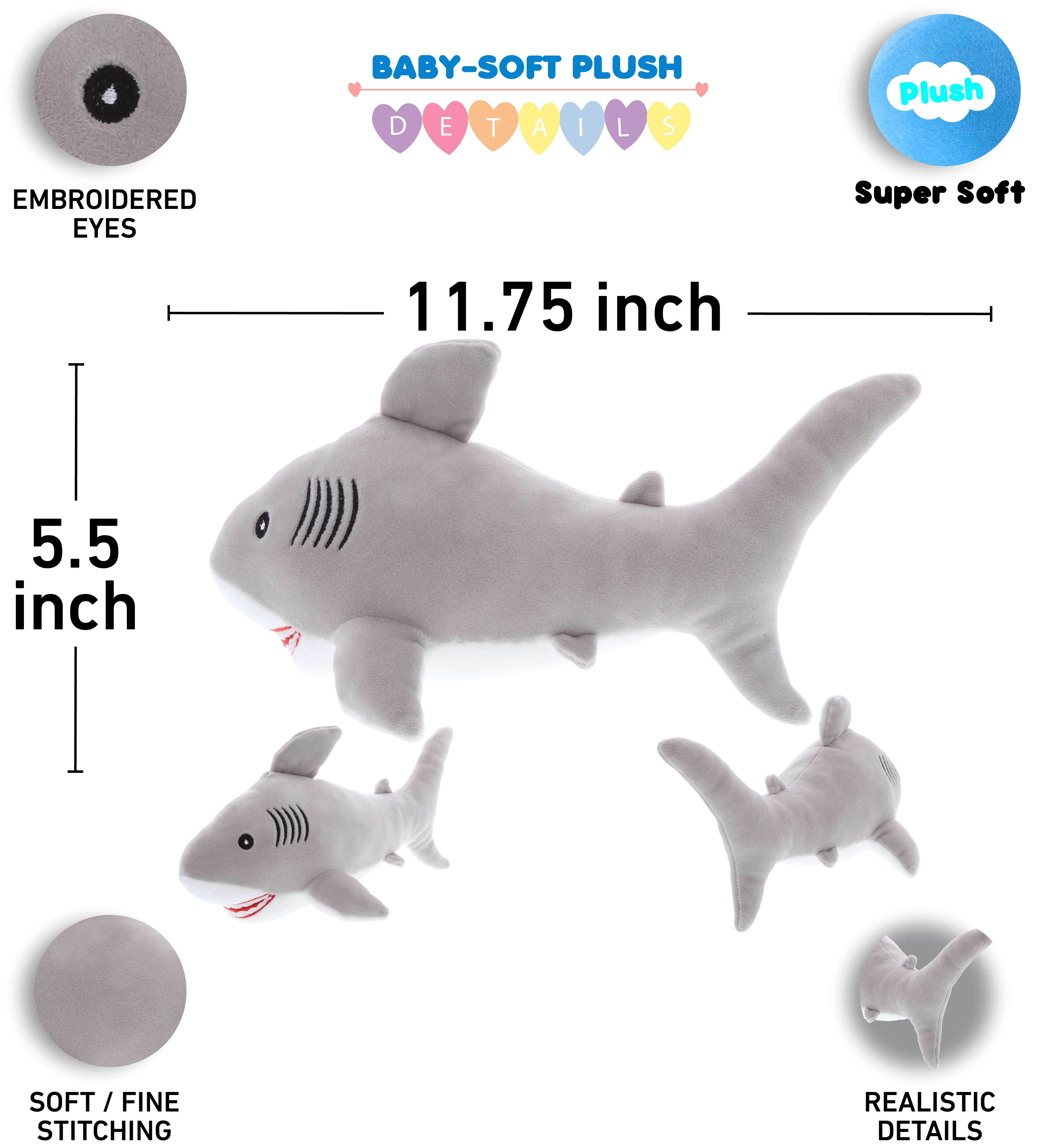 Cota Global – wholesale Fyllda/plyschleksaker - Barn och baby – Baby Mjuk Plysch - Grå Haj1