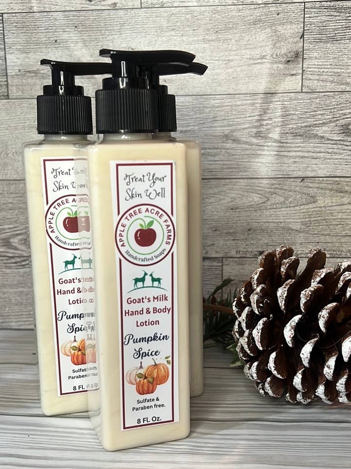 Pumpkin Spice Goat's Milk Hand & Body Lotion for wholesale by Apple Tree Acre Farms