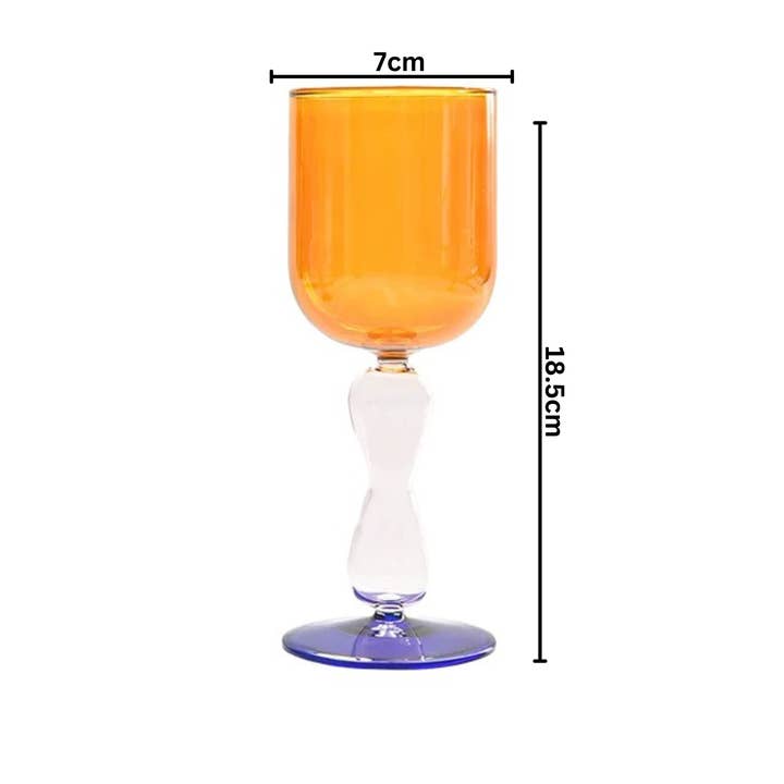 IVORE.GROUP (We cover All Import duty) - Wholesale Wine glass - Retro Color Goblet Wine Glass | Borosilicate Glass Wine Cup
