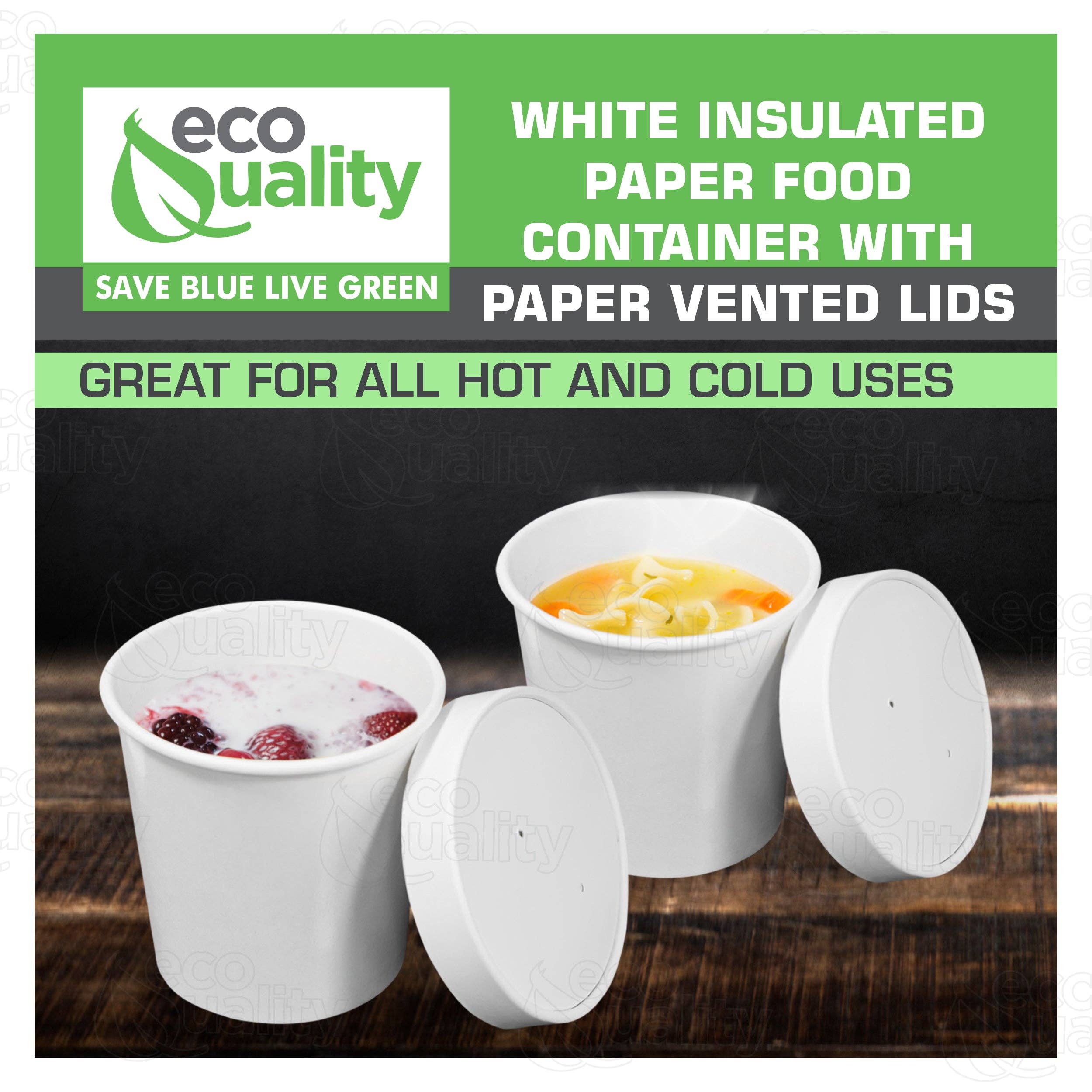 EcoQuality – wholesale Disposable cup – 16oz Disposable White Paper Soup Containers Ice-cream Paper5
