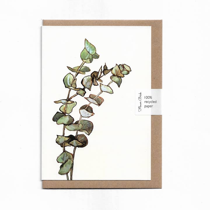 Carte de vœux A6 100 % recyclée "Eucalyptus" pour la vente par Flower Brick