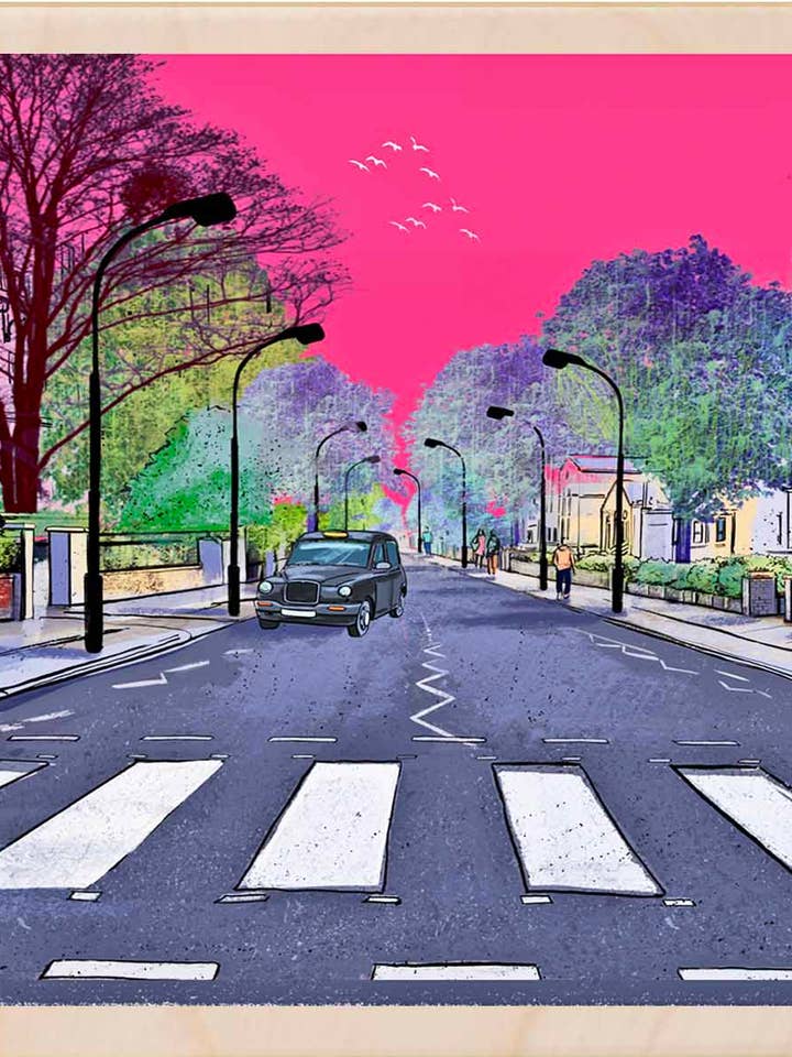 Abbey Road, London - Miljøvenlige kort og magneter for engroshandel hos THE WOODEN POSTCARD COMPANY