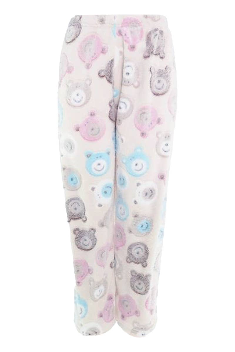 Cap Zone – wholesale Sleepwear bottom – women's – Teddy Bear All-Over Fleece Lounge Pajama Pants2