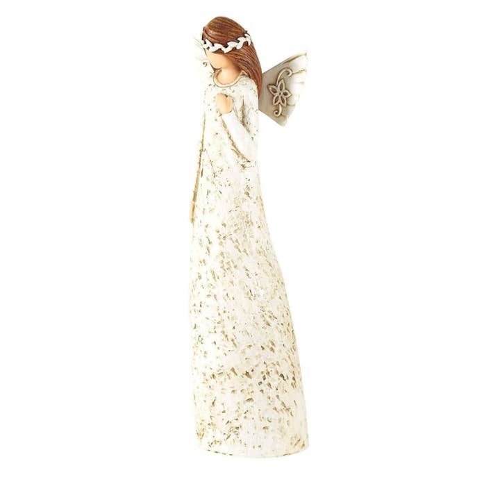 Dicksons - Wholesale Decorative Figurine - Ivory Resin Angel Figurine with Hand on Heart, 8.25"H2