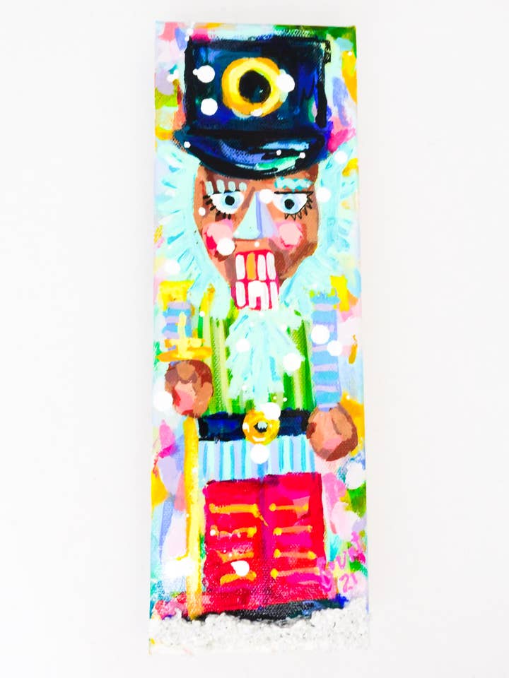 Décoration murale de Noël abstraite rouge et vert Casse-noisette pour la vente par Court&Co.