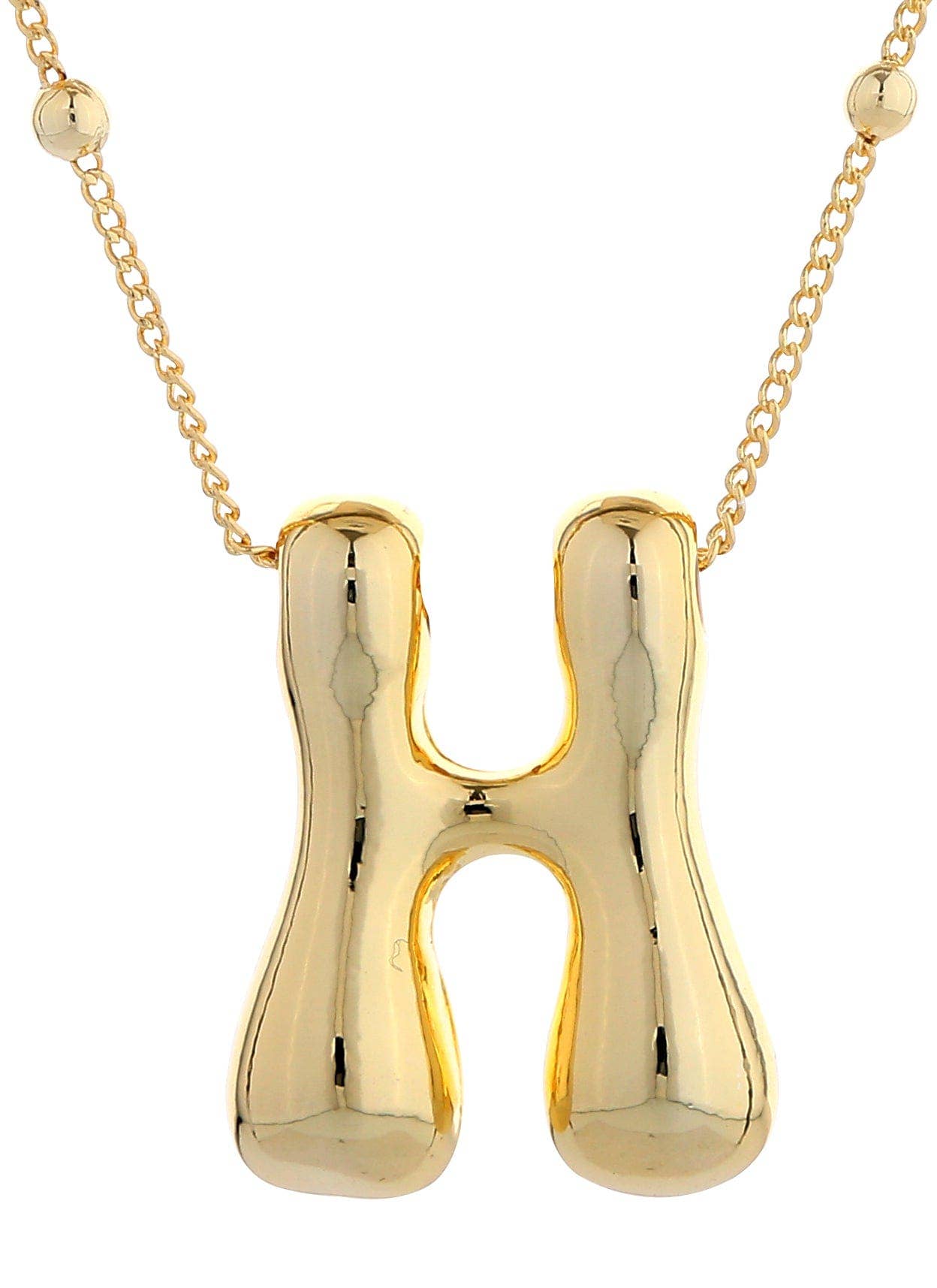 MiMi Wholesale - Wholesale Pendant/Charm Necklace - DJN330009 14K Dipped Big Bubble Letter Initial Necklace11