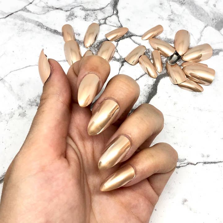 False nails - Metallic model for wholesale by Meli beauty
