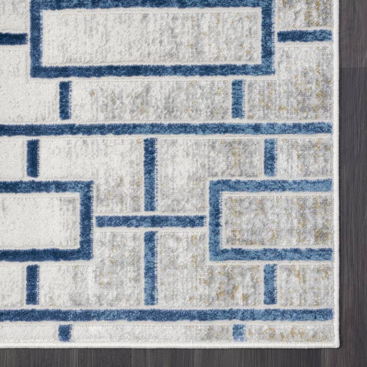 Abani Rugs - Wholesale Area Rug - ABANI Atlas - Seamless Rectangle Blue Grey Area Rug
