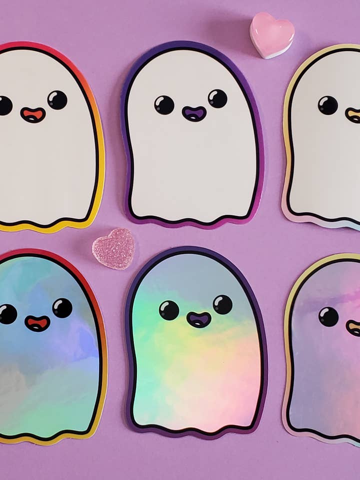 Vinyl klistermærke | Spooky Cute Dawn Dusk og Sunset Ghost for engroshandel hos StrangelyArranged