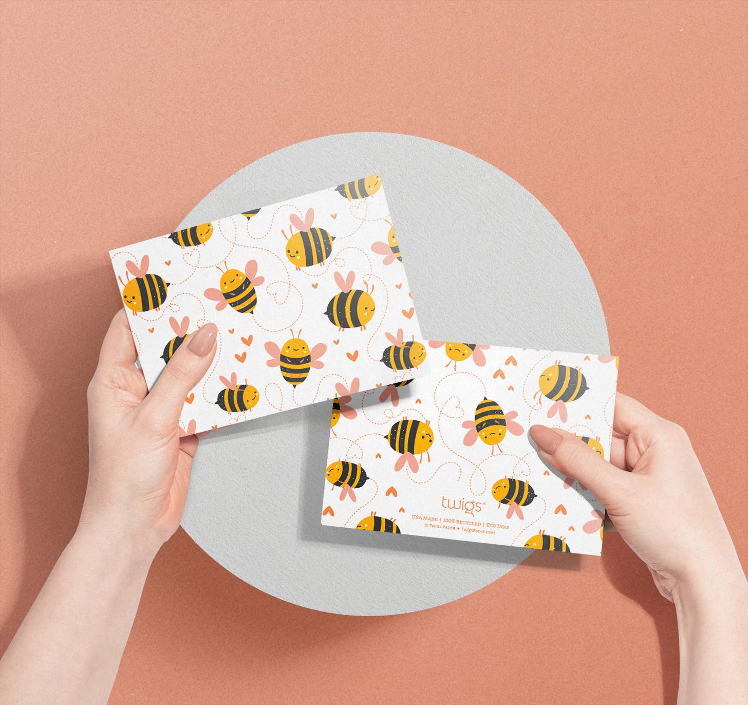 Twigs Paper - Wholesale Stationery/Notecard Set - Bumble Bee Greeting Card Set | Assorted Notecards7