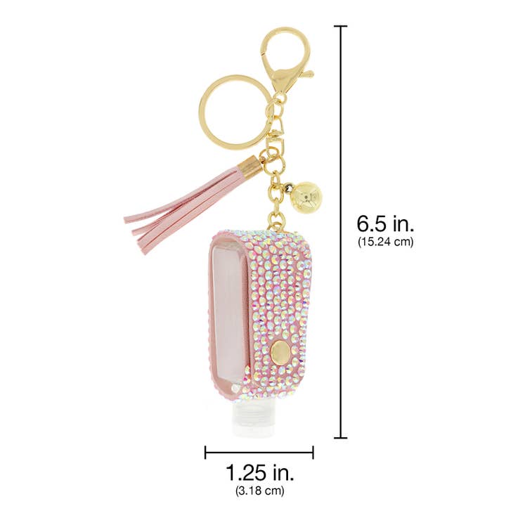 SP Sophia Collection - Wholesale Keychain - Women's - Rhinestone Hand Sanitizer Holder w/ Tassel Keychain8