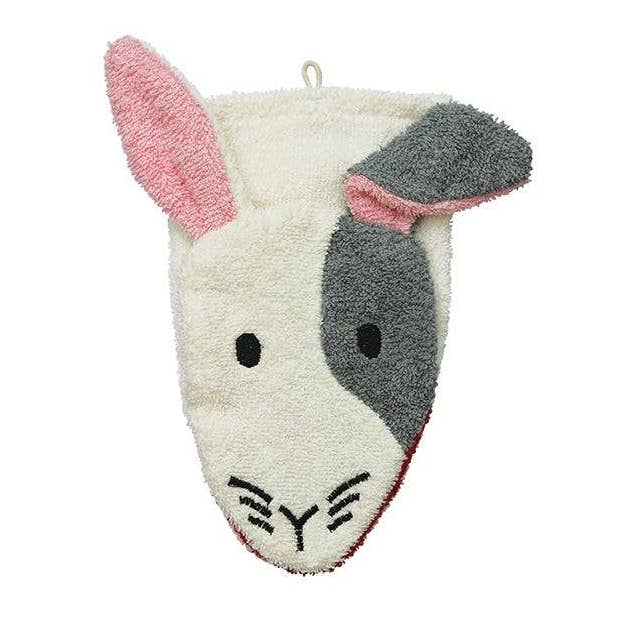 Organic Cotton Animal Washcloth - Rabbit for wholesale by Challenge and Fun, Inc.