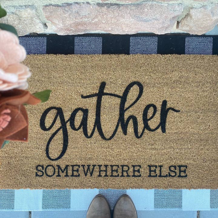 Gather Somewhere Else Doormat for wholesale by PaintedStorkDesigns