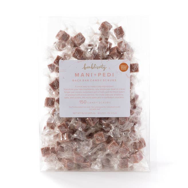 Gommage Sucré Mani Pedi Back Bar (150 pcs) - Vanille Sucre Brun pour la vente par Bonblissity