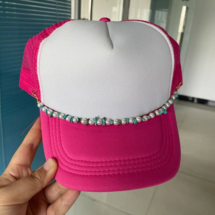 Texas Transfers - Wholesale Trucker Hat - Women's - Turquoise/Country Hat Chains (Multiple Options)1