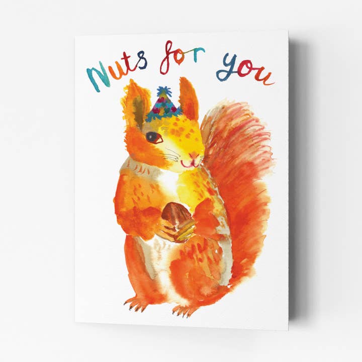 Valentine's Squirrel (nuts for you) - C0004 for wholesale by Rosie Webb illustrations