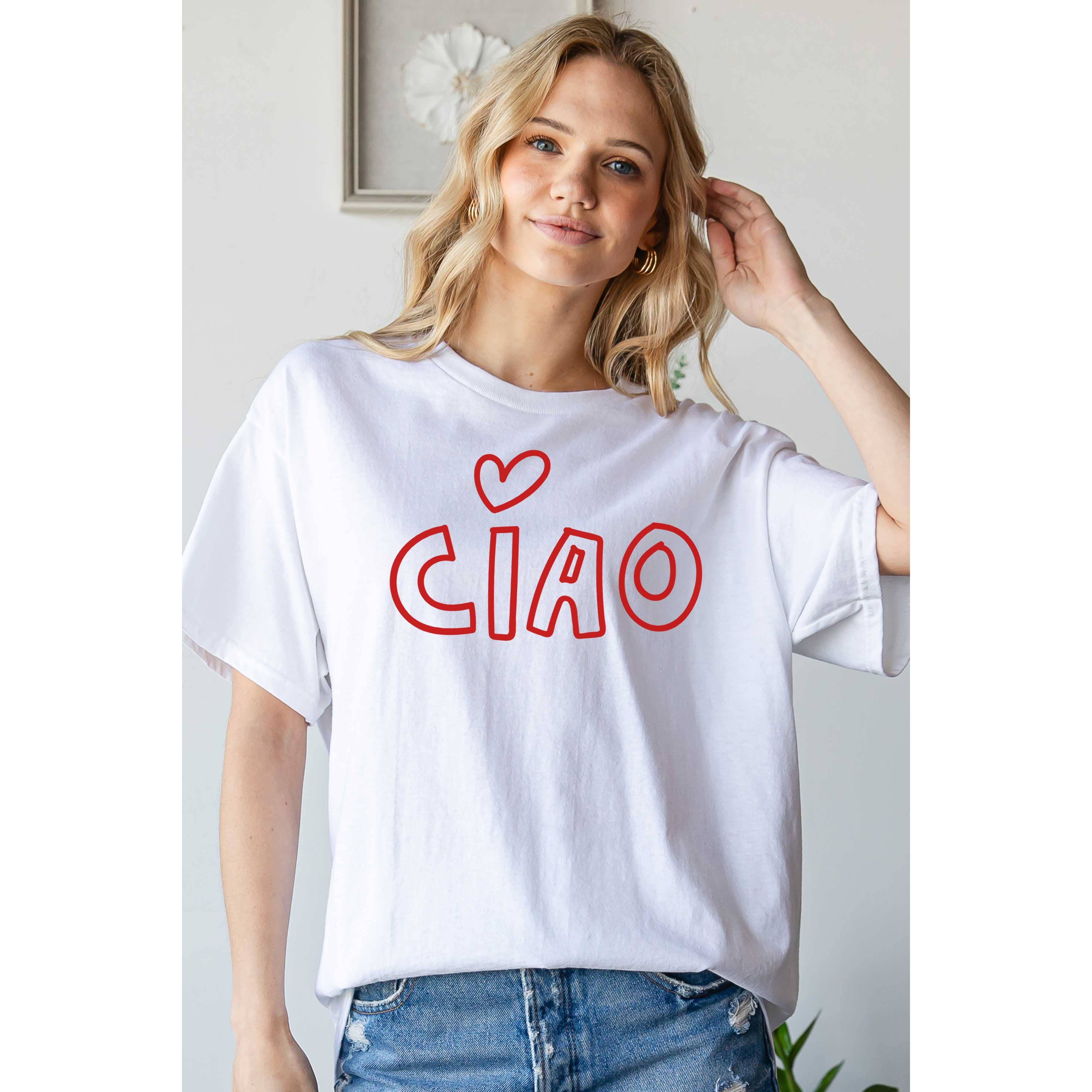 BLUME & CO. - Vente T-shirt à imprimés – femme - T-shirt graphique surdimensionné CIAO HEART1