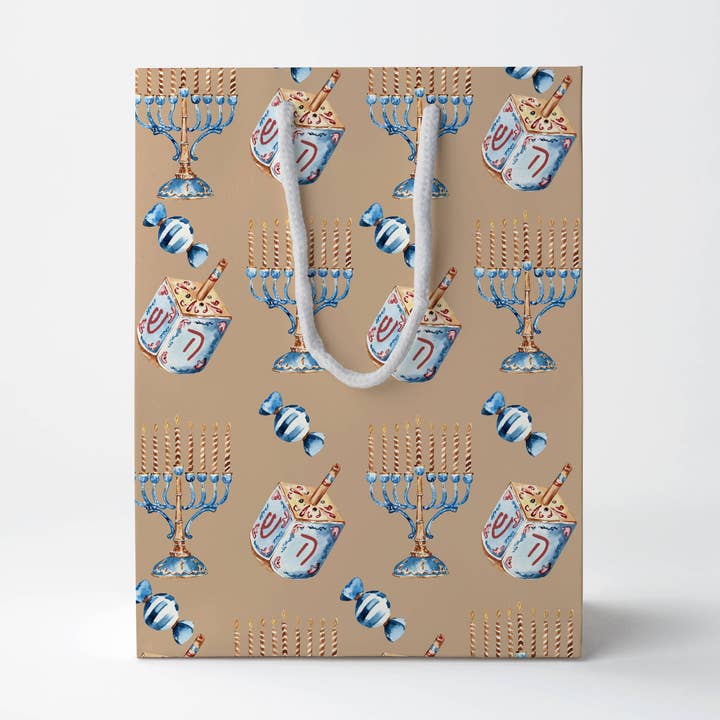 Hanukkah Gift Bag - Khaki for wholesale by JOSIL Paperie & Gift