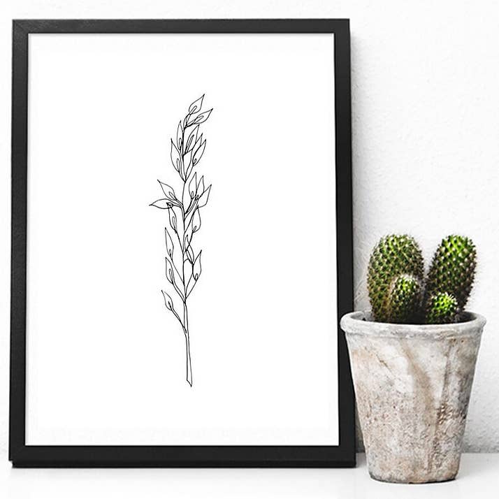 Minimalist Line Print: Fern for wholesale by Quaintrelle Design Co.