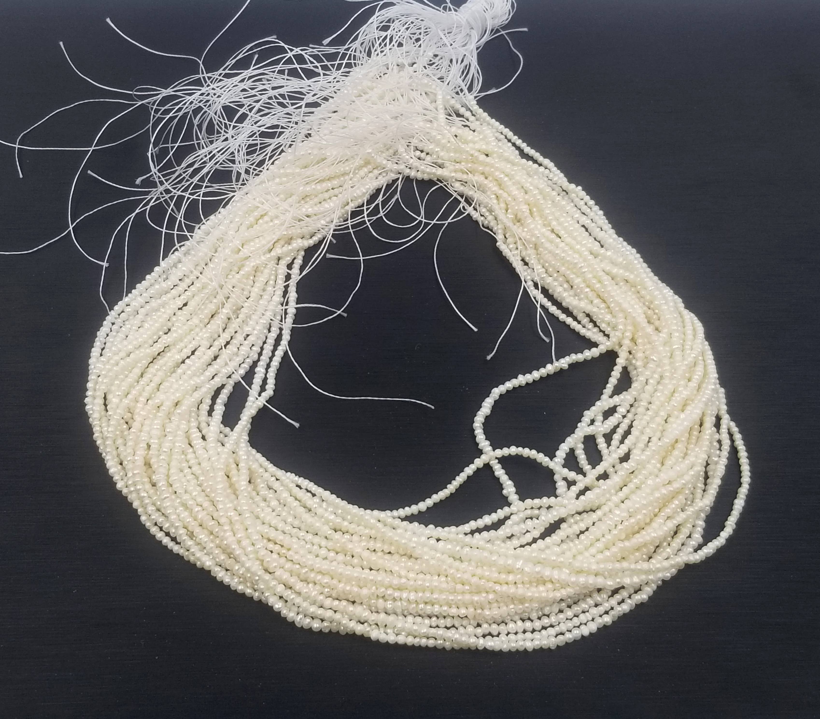 Beads Creation - Vente Perle - Perles de culture d'eau douce blanches en forme de pépite, centrées PRP3663