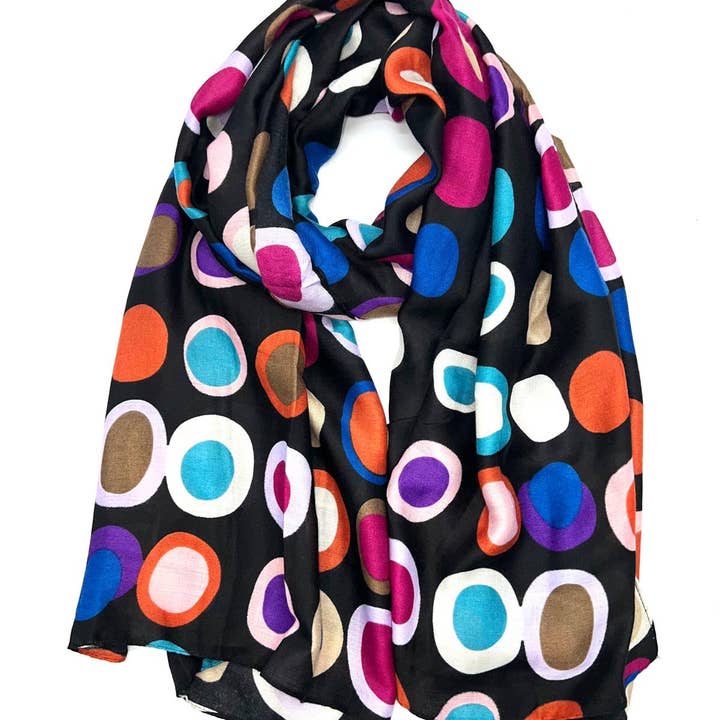 LINETA – wholesale Scarf – Women's – HH-213 Scarf with round pattern print5