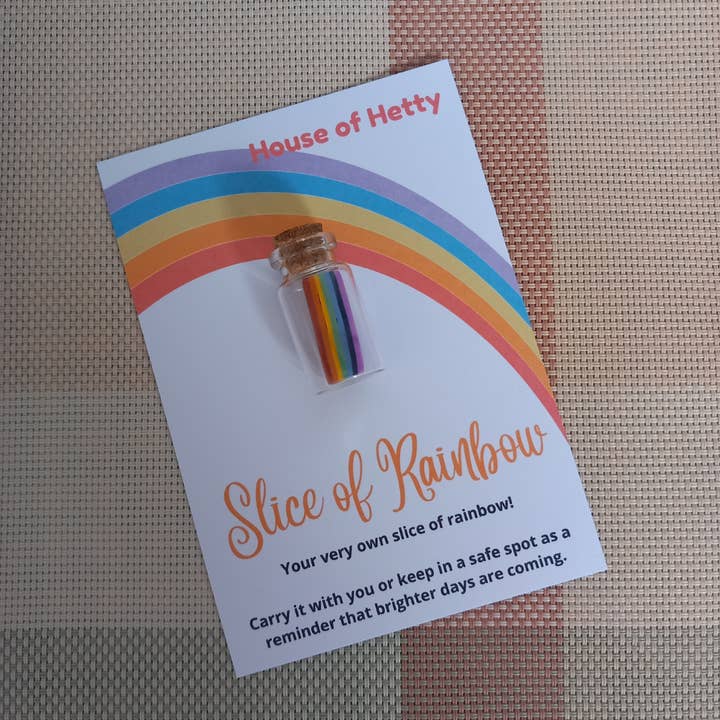 Slice of Rainbow keepsake gift jar and card for wholesale by House of Hetty