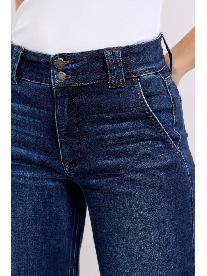 Watermelon Apparel - Wholesale Jeans - Women's - Judy Blue High Rise Wide-Leg Jean Dark Wash2