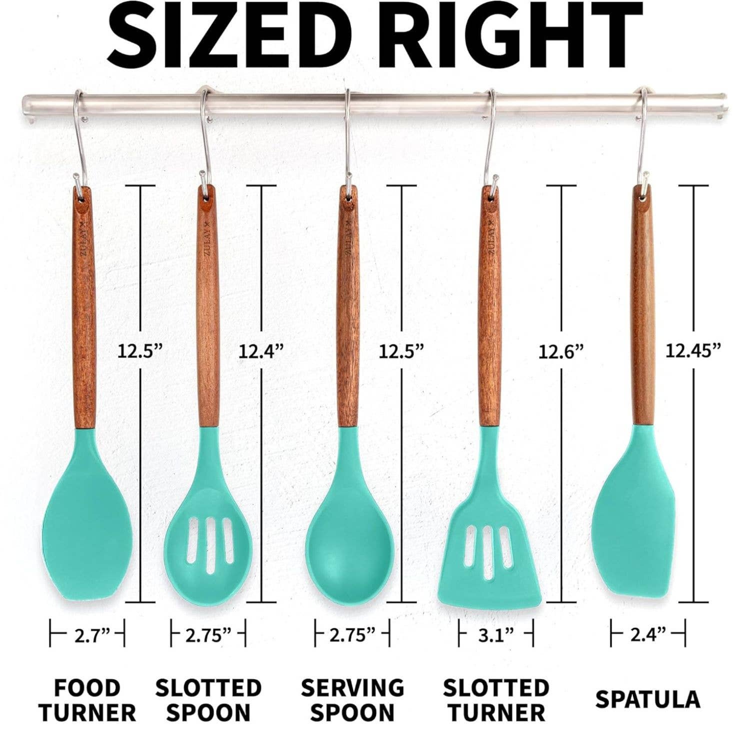 Zulay Kitchen - Wholesale Kitchen Utensil Set - 5-Piece Silicone Utensils Set with Wooden Handles11