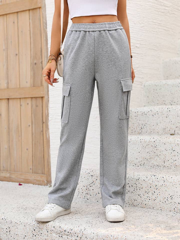 Suhkasana – wholesale Athletic sweatpants/jogging bottoms – Women's – Women's High-Waisted Cargo Joggers – Loose Fit, Multi-Pocket Pants