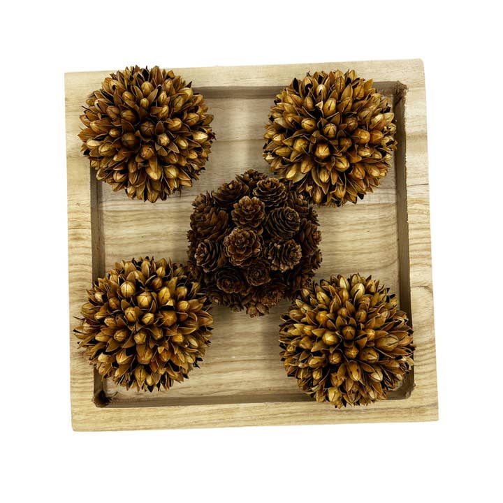 2626 Designs - Wholesale Decorative Tray - 11" Wide Decorative Wooden Tray In Brown3