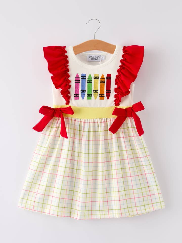 Rylee Faith Designs - Wholesale Dress - Kids - Back-To-School Embroidery Girls' Dress