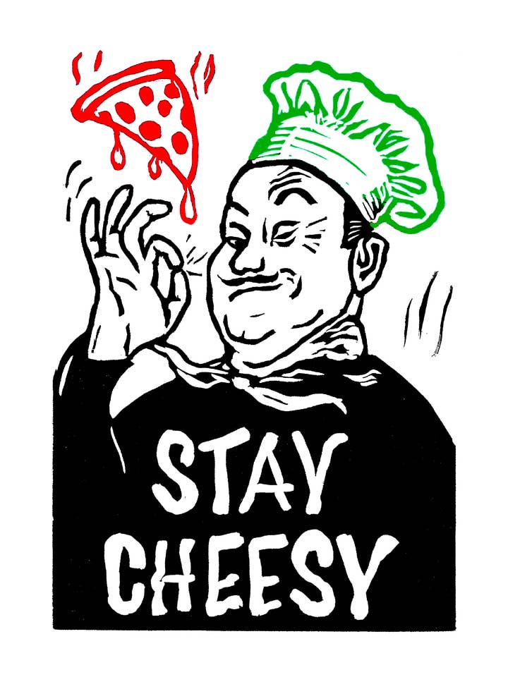 Stampa a colori "Stay Cheesy" (8,5 x 11") per la vendita all'ingrosso da parte di Pixel Palmer
