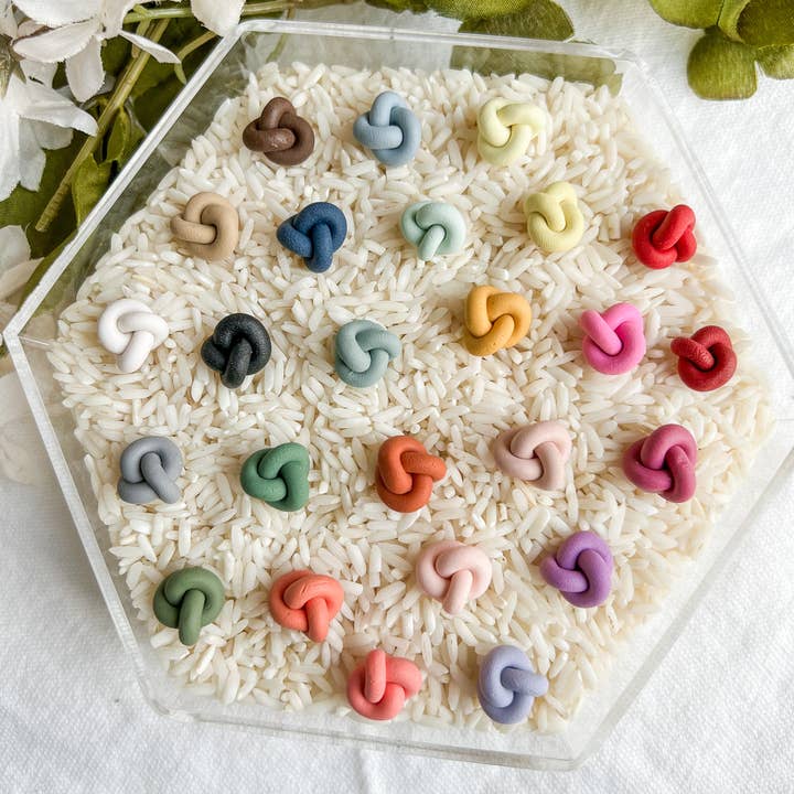 Morning Dew Designs - Wholesale Stud/post earrings - Polymer Clay Knot Studs4