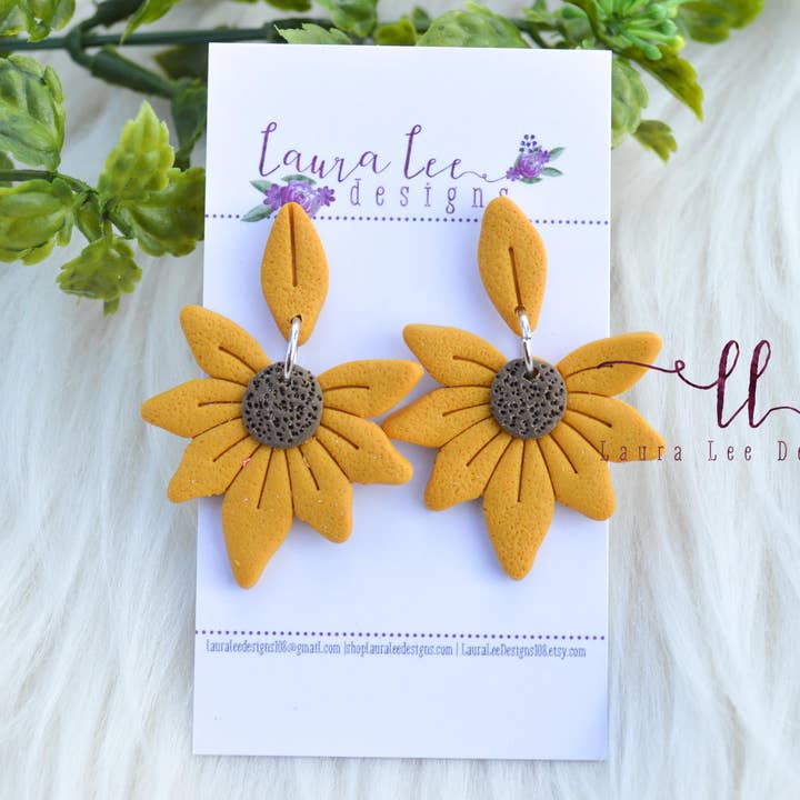 Sunflower Clay oorbellen voor wholesale door Laura Lee Designs