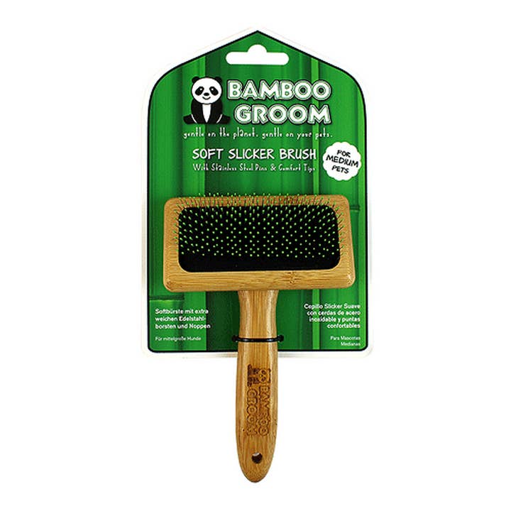 King Wholesale Pet Goods - Wholesale Pet Brush - Cat/Dog - Alcott Bamboo Groom Soft Slicker Brush M0