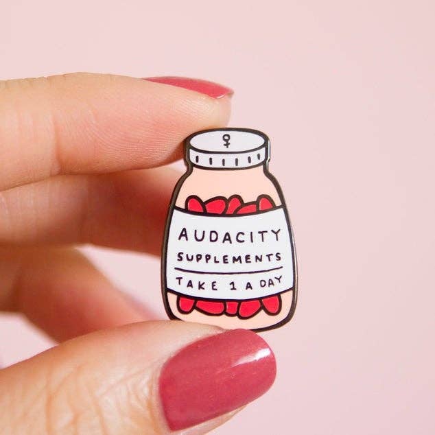 Little Woman Goods - Wholesale Lapel Pin/Button - Audacity Supplements Enamel Pin- Empowering Feminist Gift