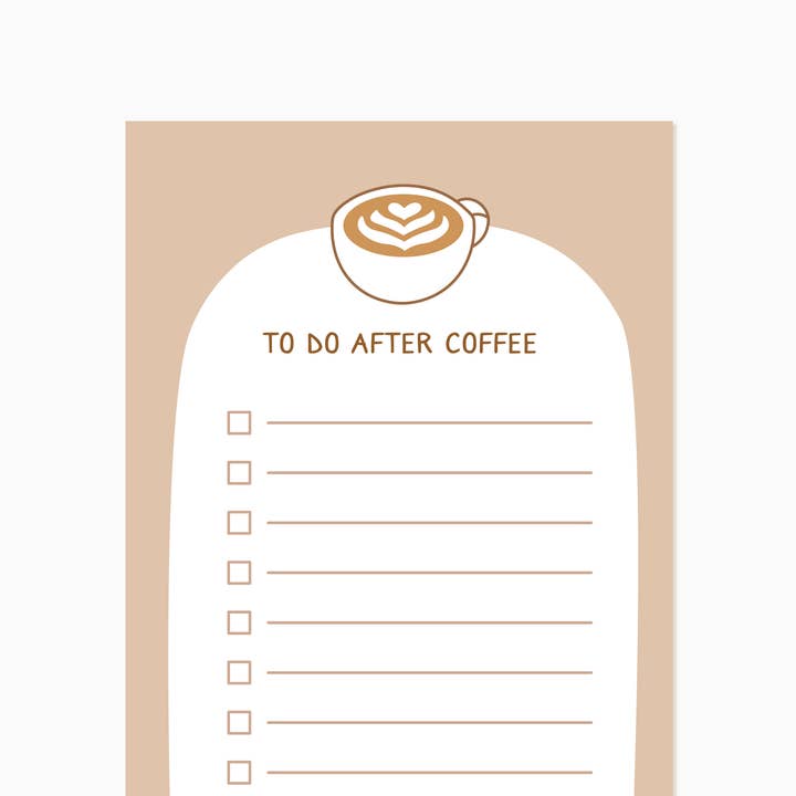 Tickle Me Lavender – wholesale Notepad – To Do After Coffee (Latte) Notepad